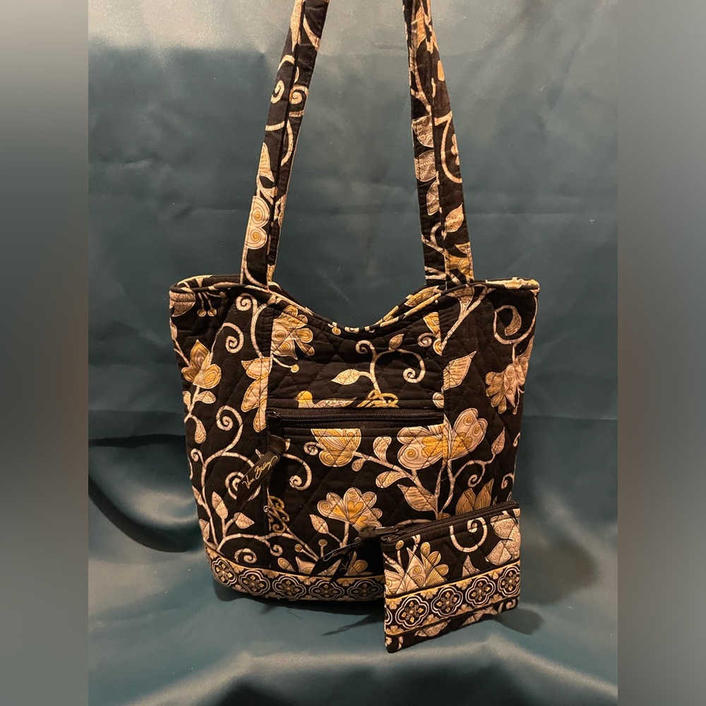Vera Bradley (Retired) Quilted Shoulder Tote Bag - Yellow Bird